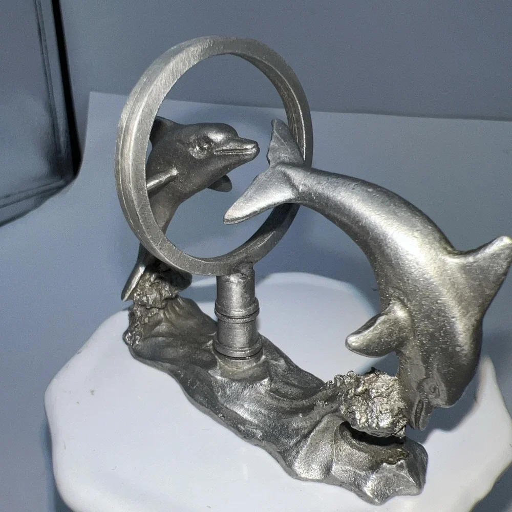 Spoontiques Pewter Dolphins  # 2058‎ Jumping Through Hoop Porpoises